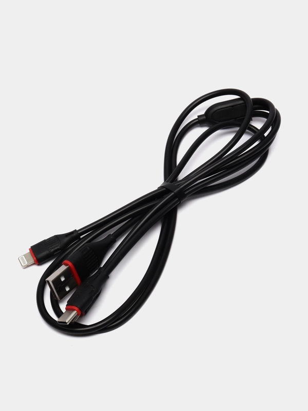 USB Кабель 3 в 1, iPhone 8pin, microUSB, Type-C, Borofone BX17, черный