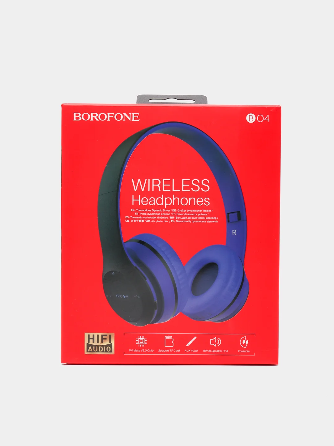 Синий наушники Bluetooth беспроводные, Полноразмерные наушники, Borofone BO4