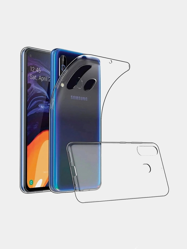 Чехол для Samsung Galaxy A60, прозрачный, силиконовый