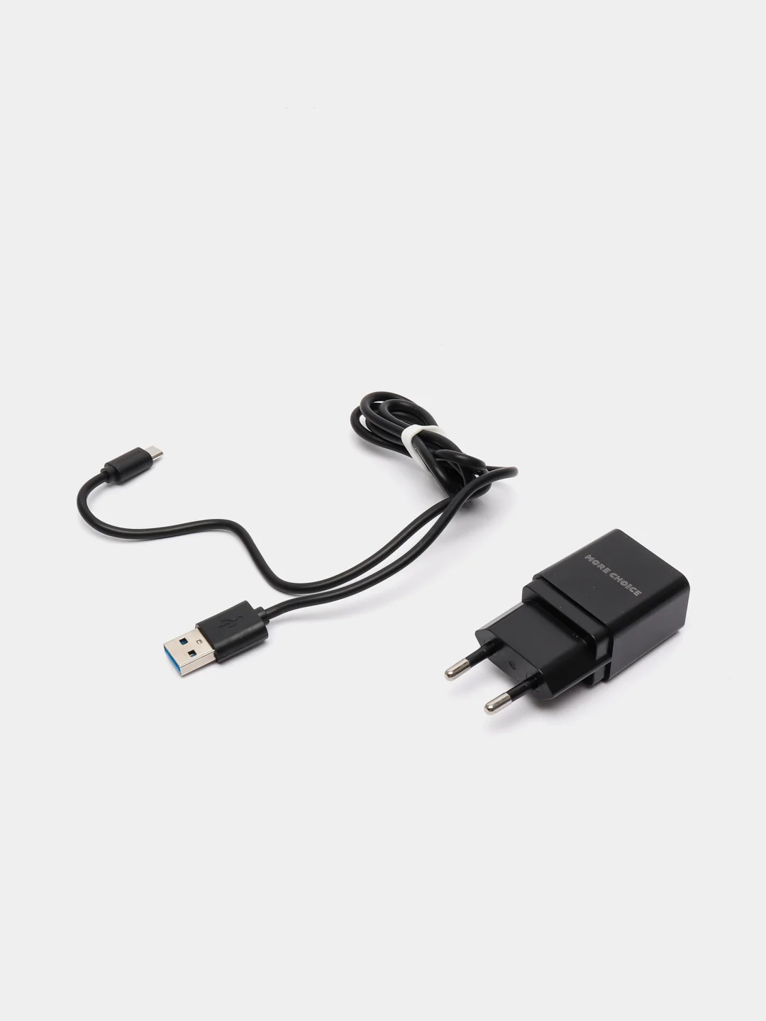 Черный блок питания с кабелем Micro-USB, зарядное устройство, 1USB, 1A, More Choice NC33