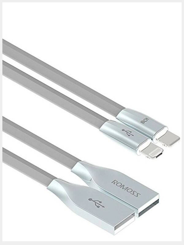 Кабель 2 в 1 micro USB + IOS