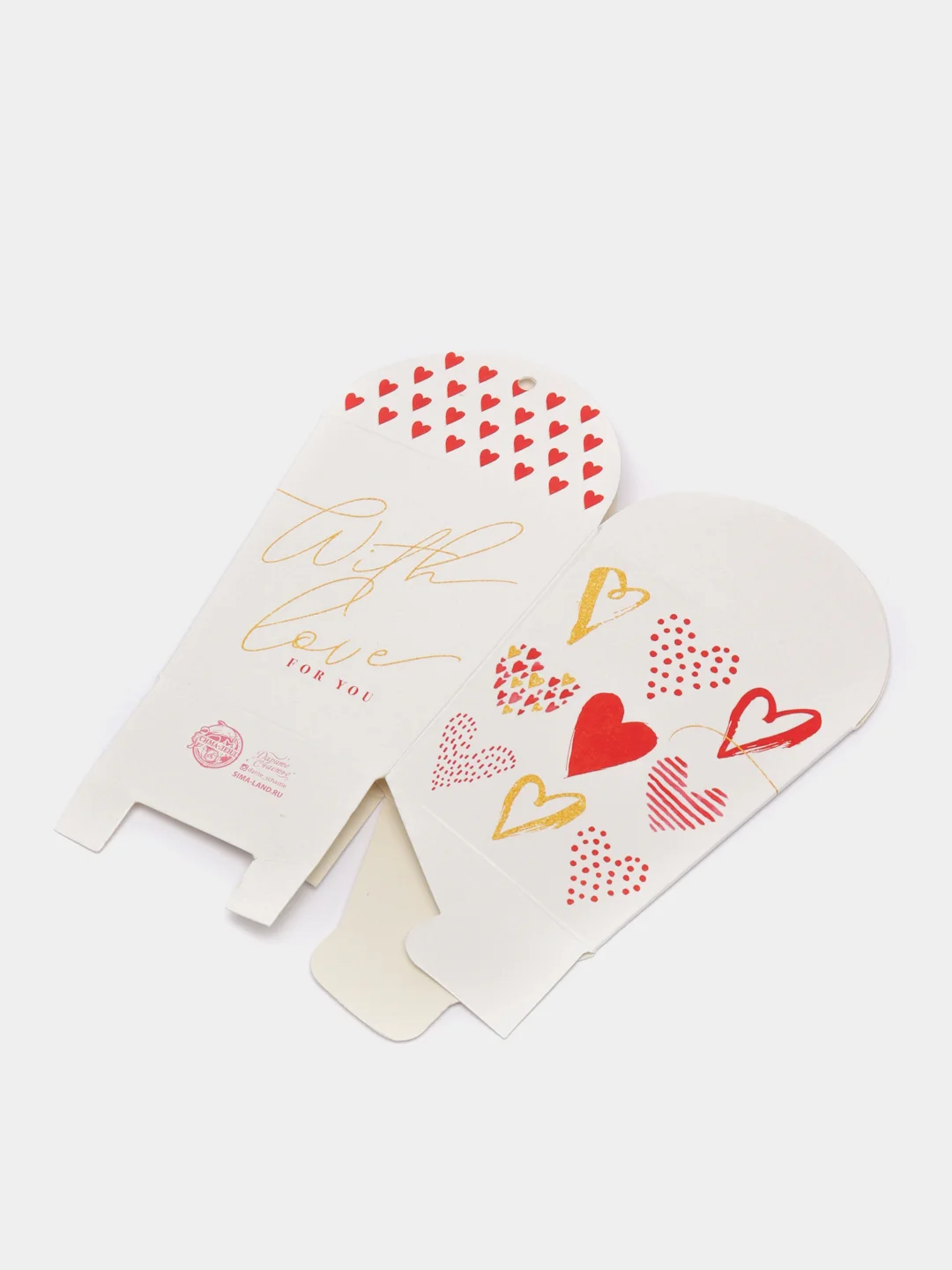 Подарочная коробка With love, 7,5 х 8 х 7,5 см