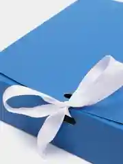 Синий коробка подарочная для подарка "Однотонная", складная, 3 размера