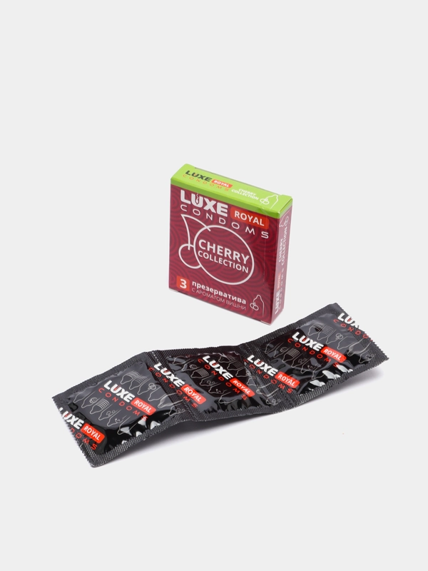 Презервативы LUXE ROYAL CHERRY COLLECTION гладкие с ароматом вишни 3 штуки