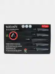 Набор ножей кухонных 6 предметов, в магнитной коробке, Satoshi Карбон