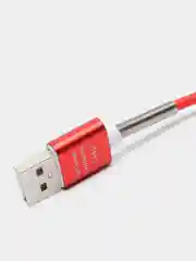 Красный кабель зарядный Micro-USB, Type-C, Lightning, 1 м