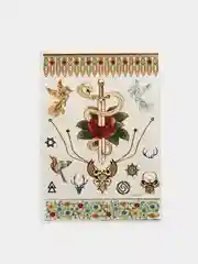 Коралловый временные переводные татуировки золотые, 21х15 см