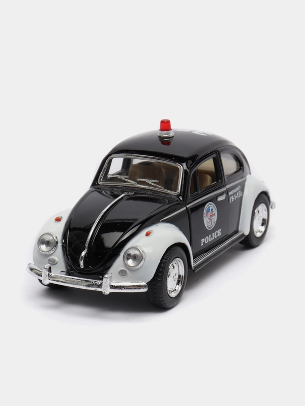 Металлическая машинка 1:32 Volkswagen Classical Beetle (Police) 1967 KT5057DP