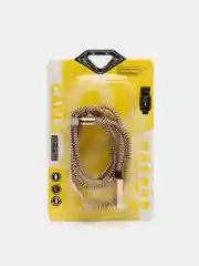 Золотой кабель зарядный магнитный тканевый MicroUSB/Type-C/Lightning  2.4A, Айфон, Андроид,головка