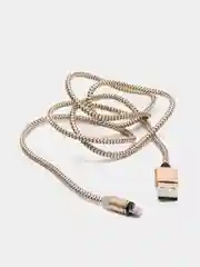 Золотой кабель зарядный магнитный тканевый MicroUSB/Type-C/Lightning  2.4A, Айфон, Андроид,головка
