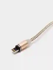 Золотой кабель зарядный магнитный тканевый MicroUSB/Type-C/Lightning  2.4A, Айфон, Андроид,головка