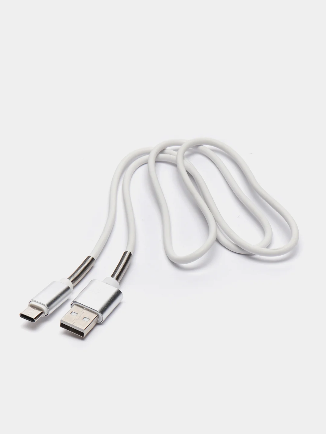 Белый кабель зарядный Micro-USB, Type-C, Lightning, 1 м