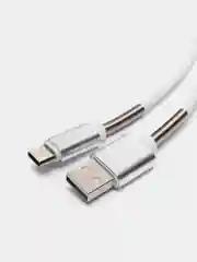 Белый кабель зарядный Micro-USB, Type-C, Lightning, 1 м