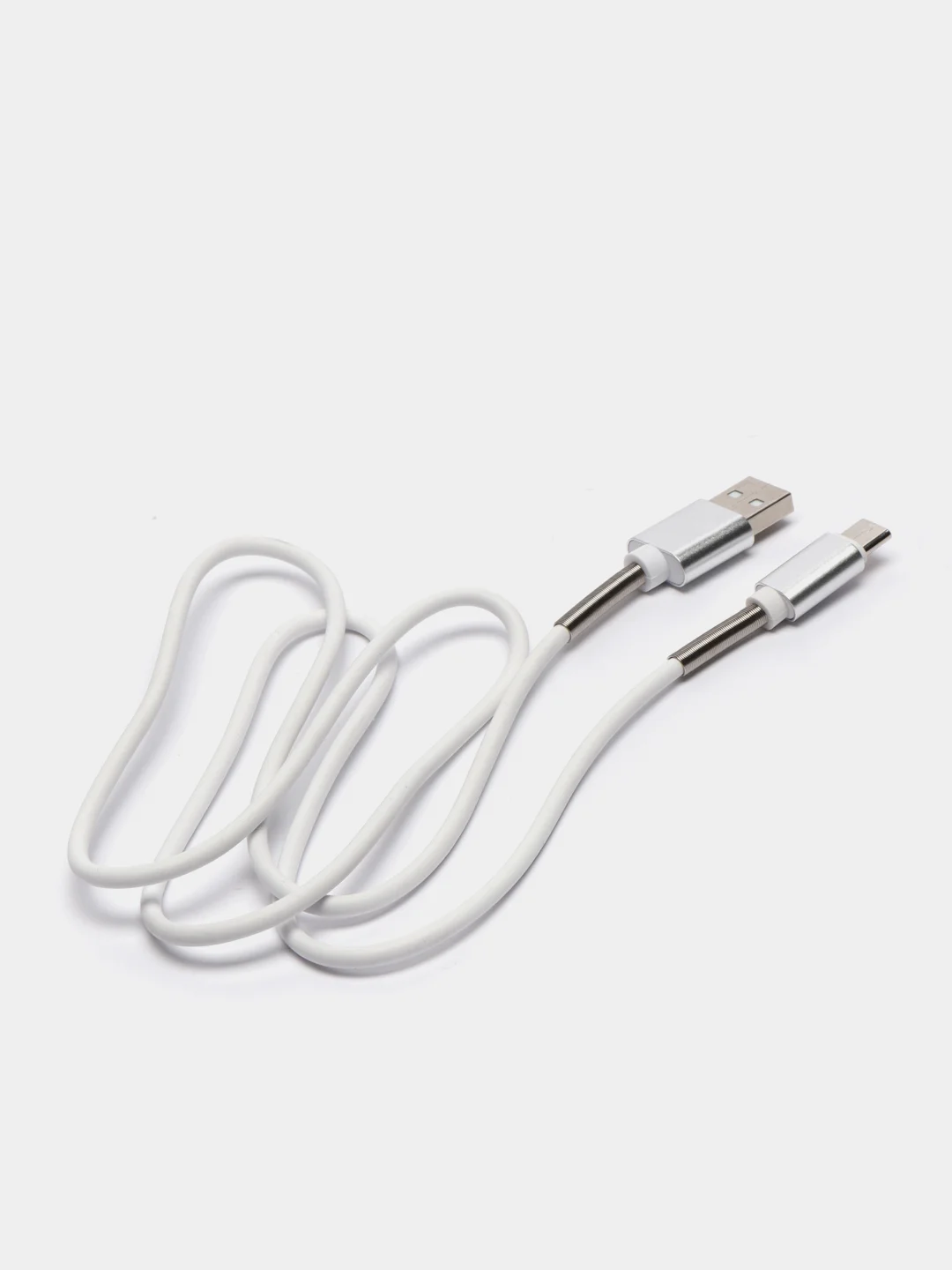 Белый кабель зарядный Micro-USB, Type-C, Lightning, 1 м