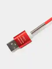 Красный кабель зарядный Micro-USB, Type-C, Lightning, 1 м