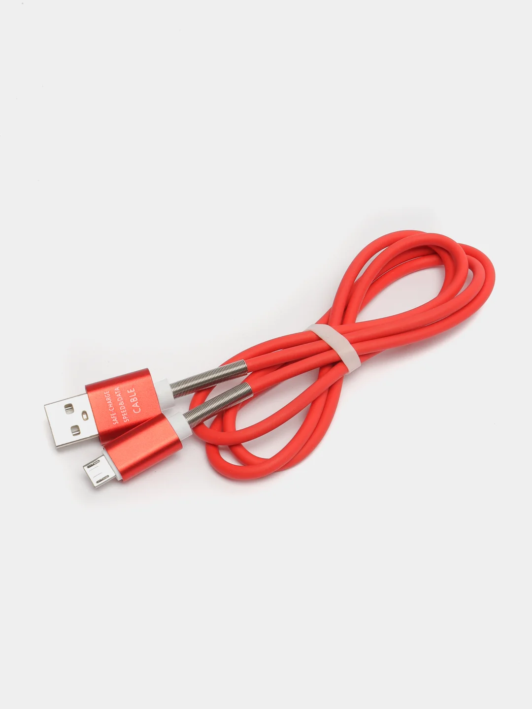 Красный кабель зарядный Micro-USB, Type-C, Lightning, 1 м