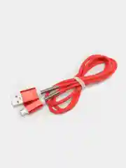 Красный кабель зарядный Micro-USB, Type-C, Lightning, 1 м