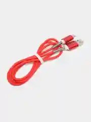 Красный кабель зарядный Micro-USB, Type-C, Lightning, 1 м