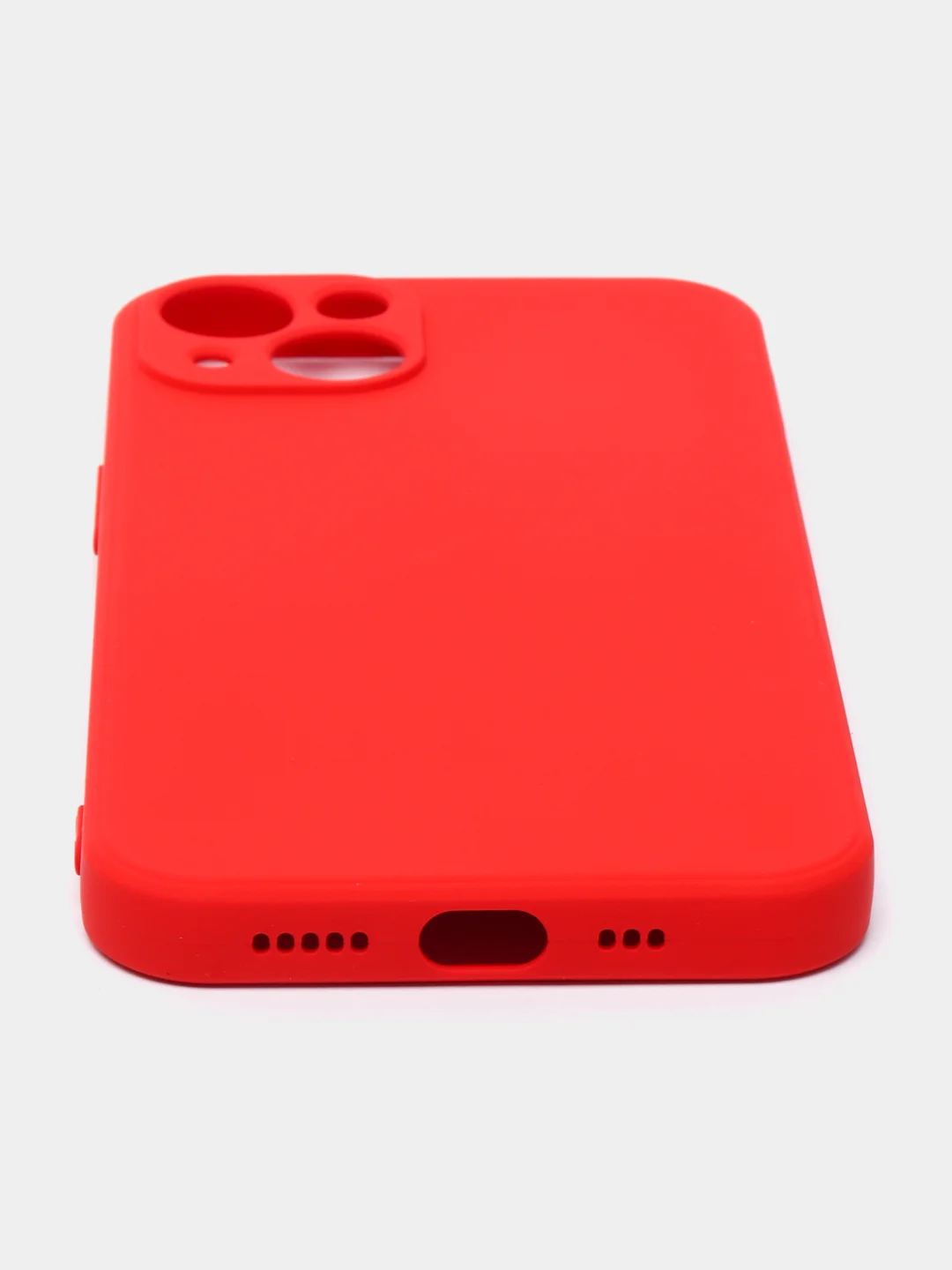 Красный силиконовый чехол с шёлковым покрытием для iPhone 13 Mini, 13 Pro Max