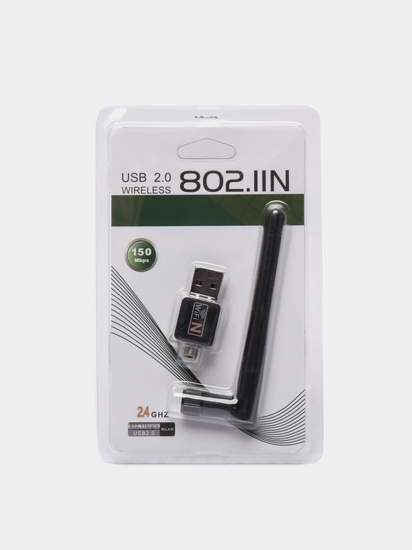 Беспроводной WI-FI USB адаптер с антенной 802.11B/G/N, 150Мбит/сек