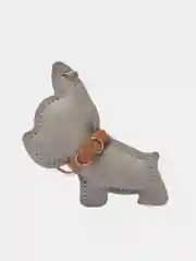 Серый стильный брелок "Собака"