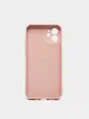 Розовый чехол силиконовый с кольцом на iPhone 12