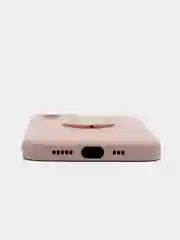 Розовый чехол силиконовый с кольцом на iPhone 12