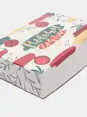 Алый коробка подарочная, складная, новогодняя