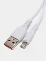 Белый кабель micro USB, 2.4A, 1 м, Denmen D01V, черный / Lightning USB, 2.4A, 1 м, Denmen D06L