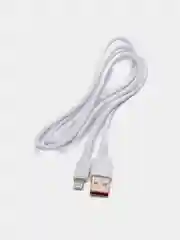 Белый кабель micro USB, 2.4A, 1 м, Denmen D01V, черный / Lightning USB, 2.4A, 1 м, Denmen D06L