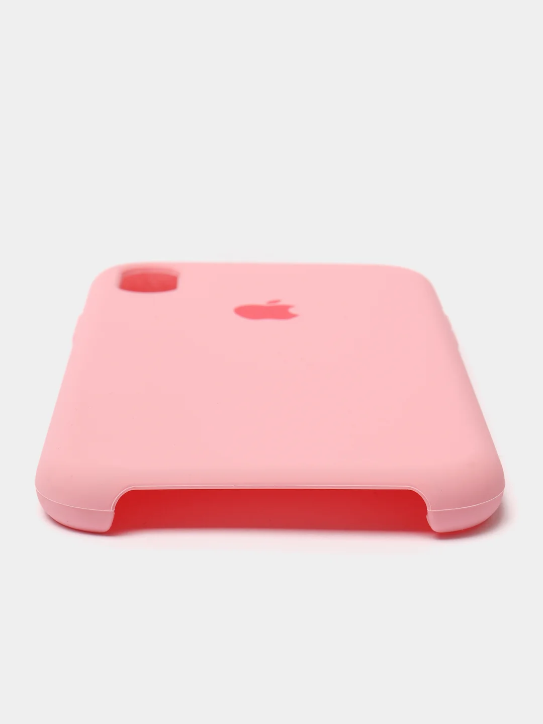 Пастельно-коралловый чехол Silicone Case для iPhone XR, с открытым низом