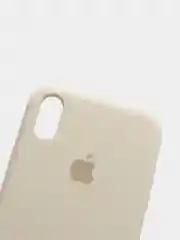 Бежевый чехол Silicone Case для iPhone XR, с открытым низом