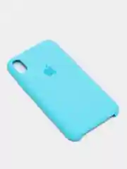 Голубой чехол Silicone Case для iPhone XR, с открытым низом
