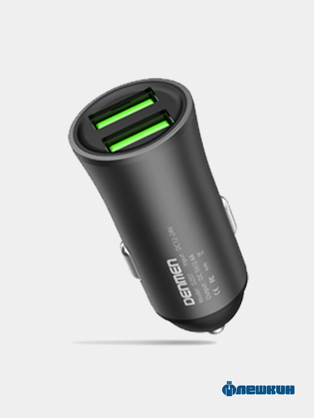 Черный автомобильное зарядное устройство Denmen DZ07 Dual 2 USB