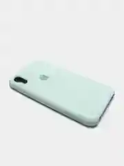 Бирюзовый чехол Silicone Case для iPhone XR, с открытым низом