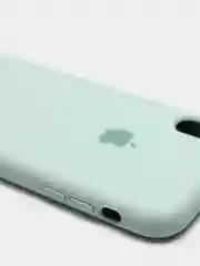 Бирюзовый чехол Silicone Case для iPhone XR, с открытым низом