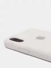 Серебряный чехол Silicone Case для iPhone XR, с открытым низом