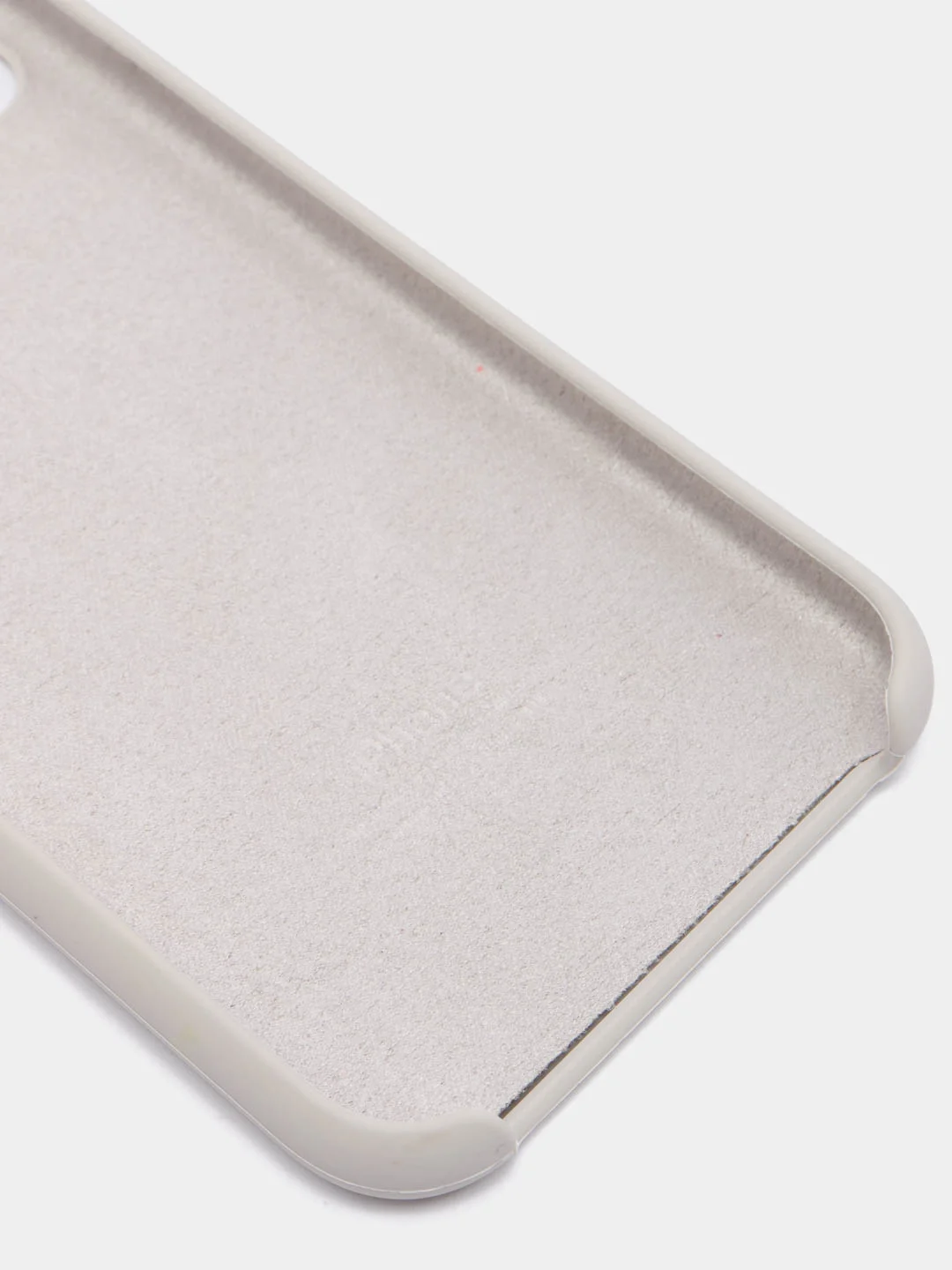 Серебряный чехол Silicone Case для iPhone XR, с открытым низом