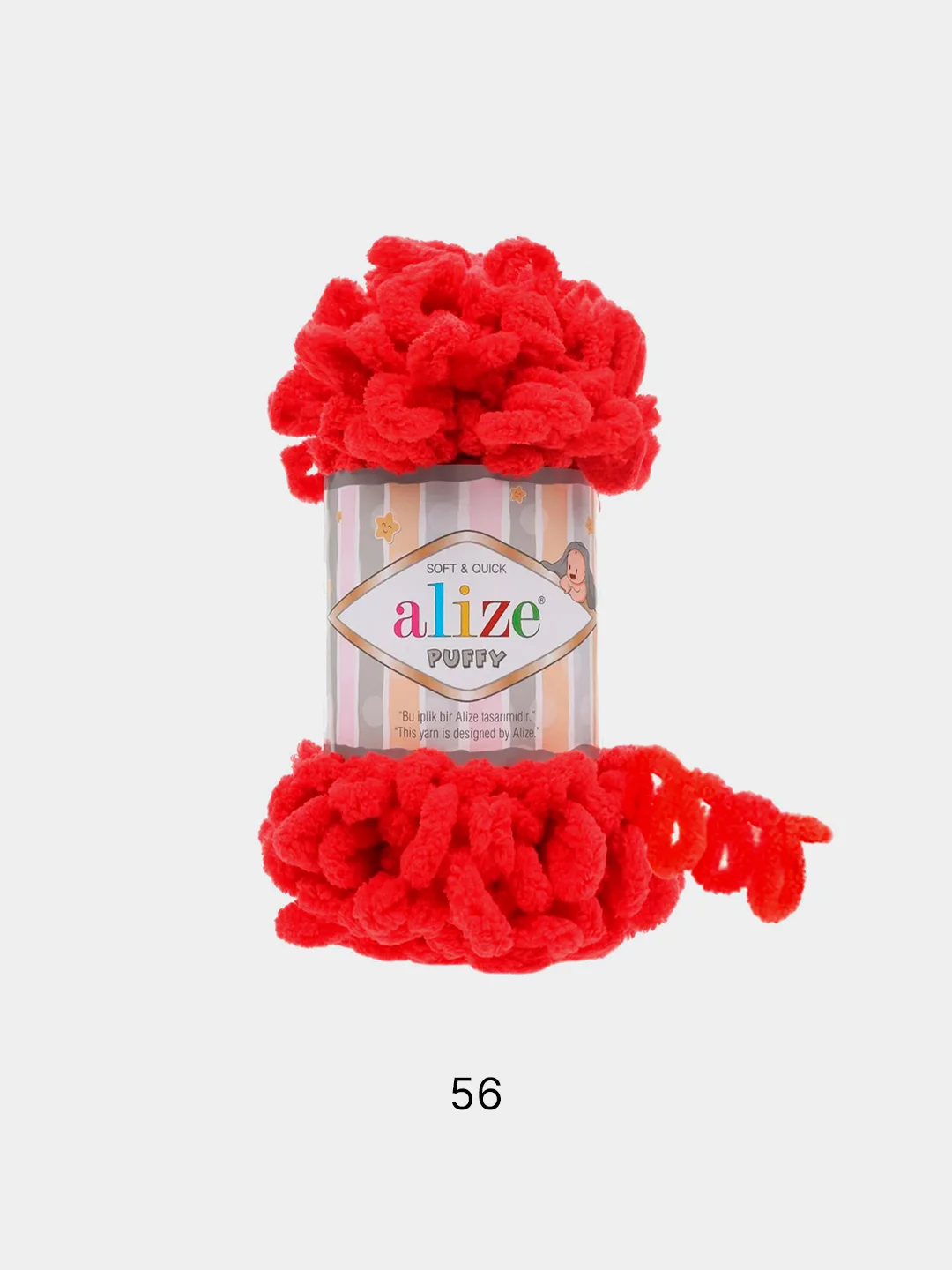Красный пряжа Alize Puffy