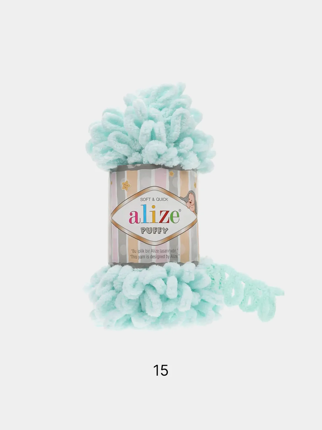 Мятный пряжа Alize Puffy