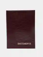 Багровый обложка для автодокументов кожаная под Крокодила, "DOCUMENTS"