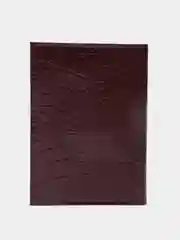 Багровый обложка для автодокументов кожаная под Крокодила, "DOCUMENTS"
