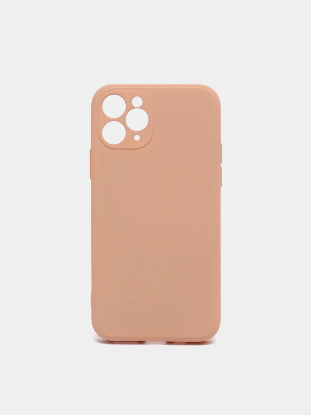 Розовый чехол силиконовый с защитой камеры для Apple iPhone 11 Pro с бархатной подкладкой
