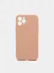 Розовый чехол силиконовый с защитой камеры для Apple iPhone 11 Pro с бархатной подкладкой