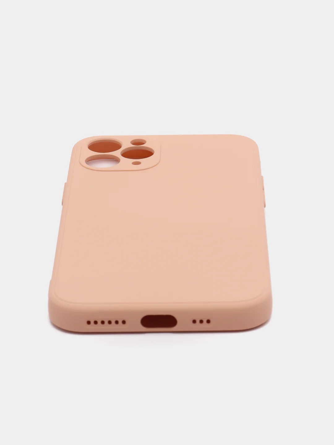 Розовый чехол силиконовый с защитой камеры для Apple iPhone 11 Pro с бархатной подкладкой