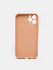 Розовый чехол силиконовый с защитой камеры для Apple iPhone 11 Pro с бархатной подкладкой
