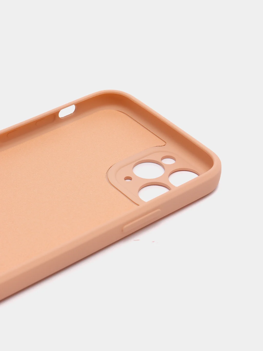 Розовый чехол силиконовый с защитой камеры для Apple iPhone 11 Pro с бархатной подкладкой