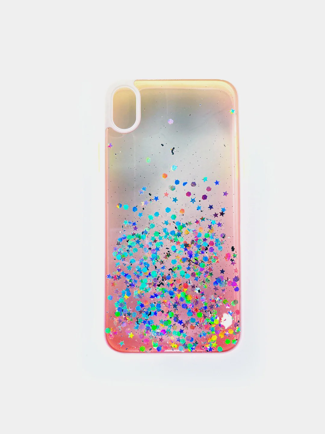 Пудровый чехол для iPhone X/XS с блестками, силиконовый