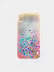 Пудровый чехол для iPhone X/XS с блестками, силиконовый