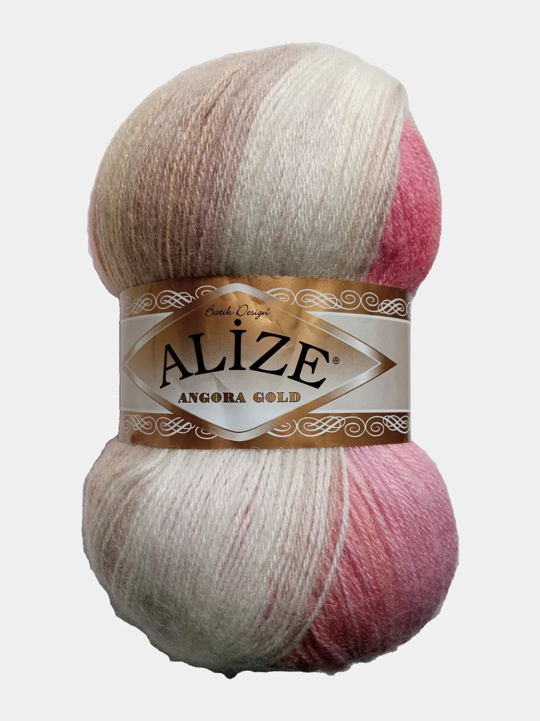 Кораллово-розовый пряжа Ангора Голд Батик Angora Gold Batik Alize 20% Шерсть 80% Акрил 100г 550м